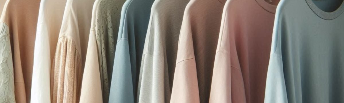 تيشورتات معلقة بألوان فاتحة وهادئة